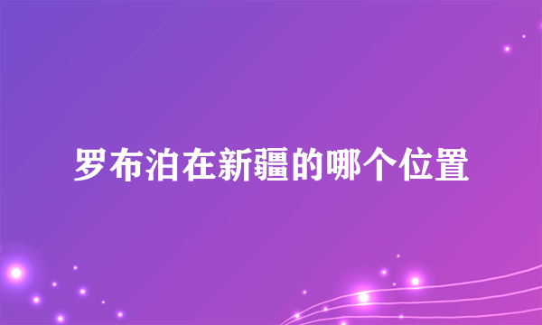 罗布泊在新疆的哪个位置