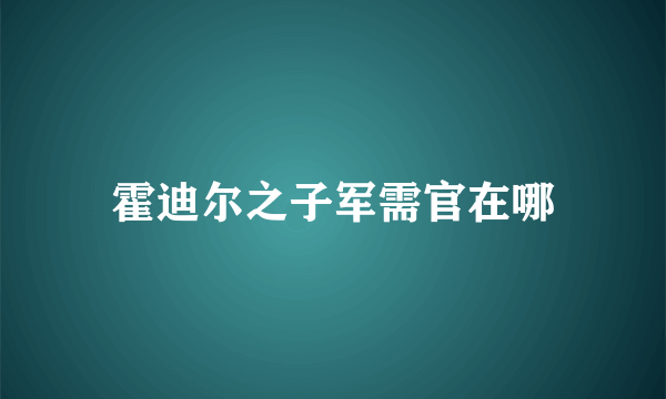 霍迪尔之子军需官在哪