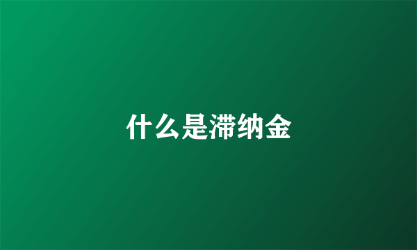 什么是滞纳金