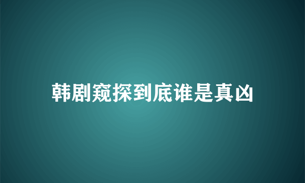 韩剧窥探到底谁是真凶