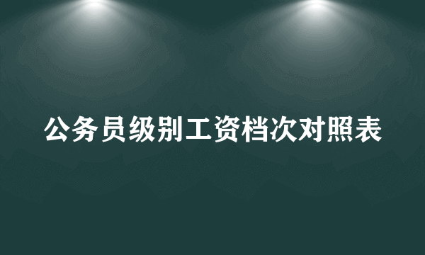 公务员级别工资档次对照表