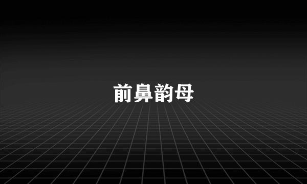 前鼻韵母