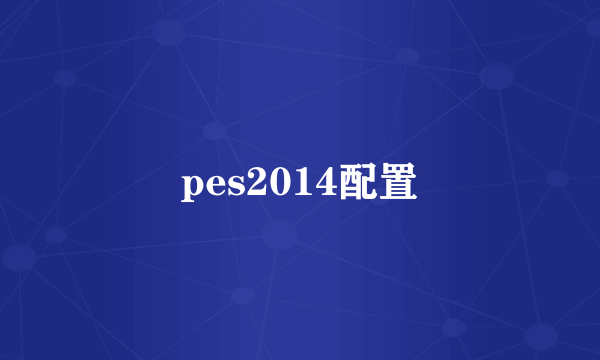 pes2014配置