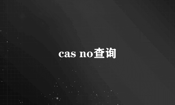 cas no查询