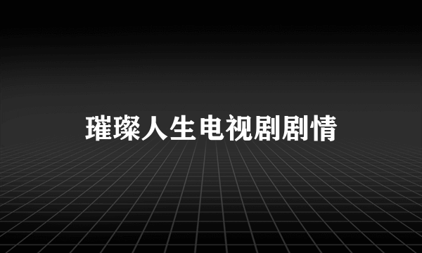 璀璨人生电视剧剧情