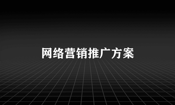 网络营销推广方案