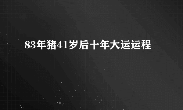 83年猪41岁后十年大运运程