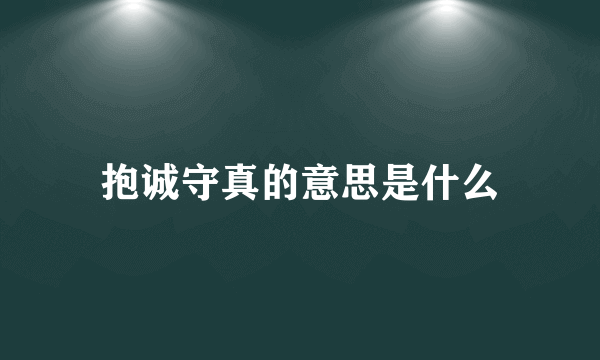 抱诚守真的意思是什么