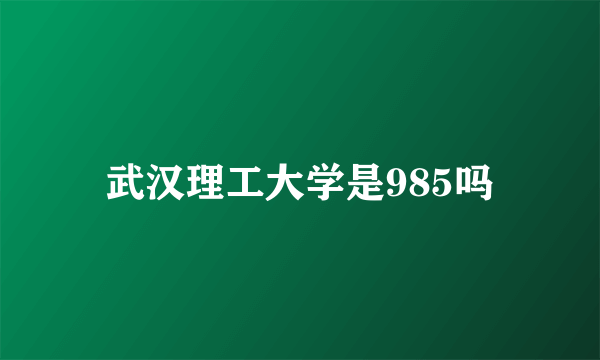 武汉理工大学是985吗