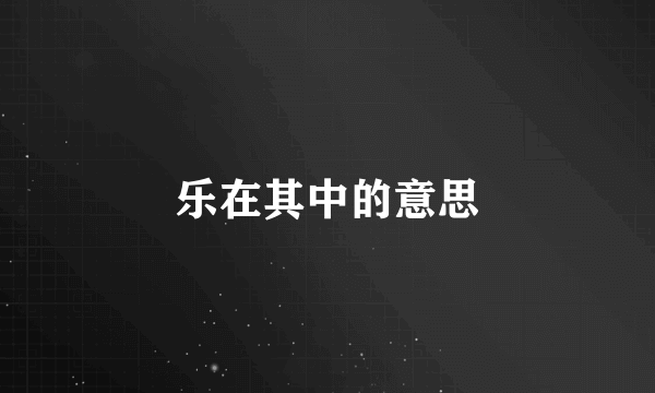 乐在其中的意思