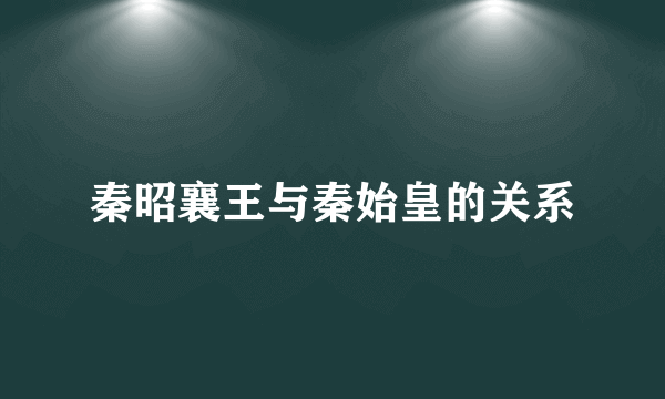 秦昭襄王与秦始皇的关系