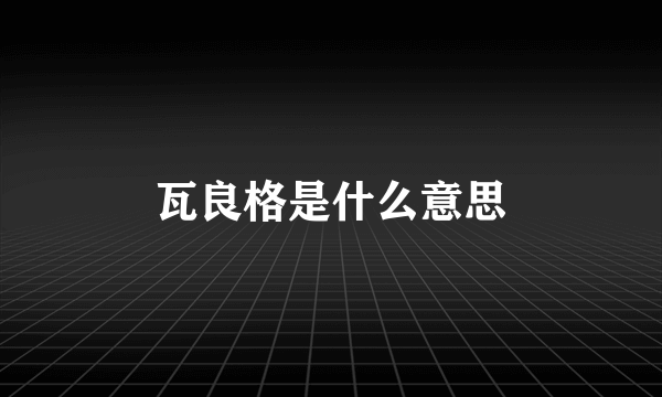 瓦良格是什么意思