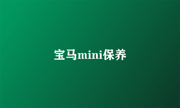 宝马mini保养