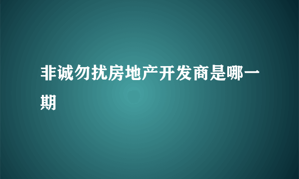 非诚勿扰房地产开发商是哪一期