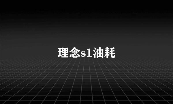 理念s1油耗