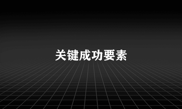 关键成功要素