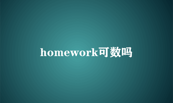 homework可数吗