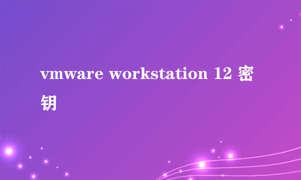 vmware workstation 12 密钥