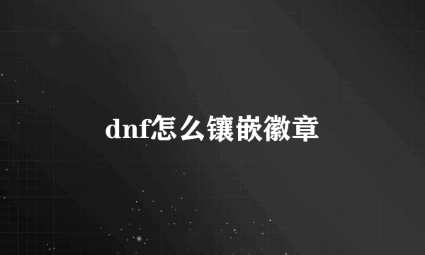 dnf怎么镶嵌徽章