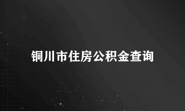 铜川市住房公积金查询