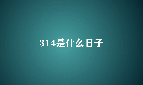 314是什么日子