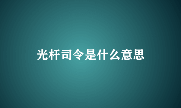 光杆司令是什么意思