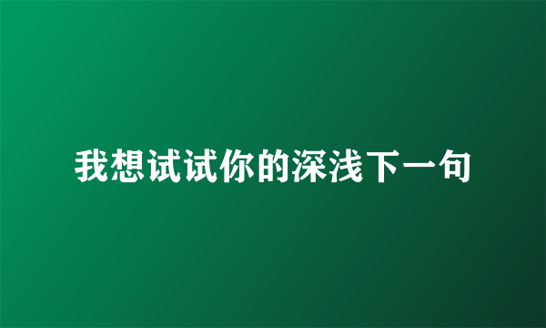 我想试试你的深浅下一句