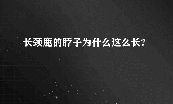 长颈鹿的脖子为什么这么长?