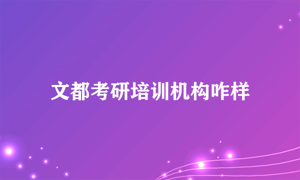 文都考研培训机构咋样