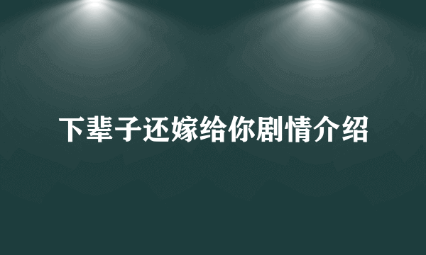 下辈子还嫁给你剧情介绍