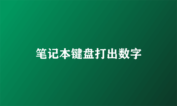 笔记本键盘打出数字