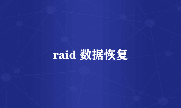 raid 数据恢复