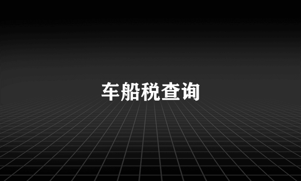 车船税查询