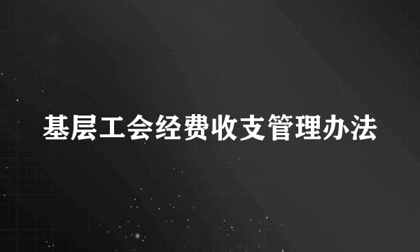 基层工会经费收支管理办法