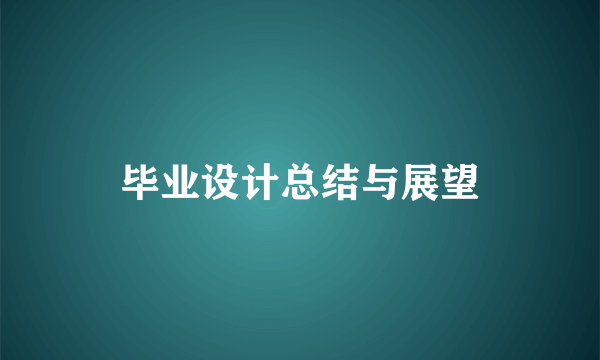 毕业设计总结与展望