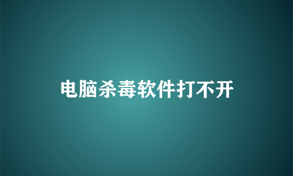 电脑杀毒软件打不开