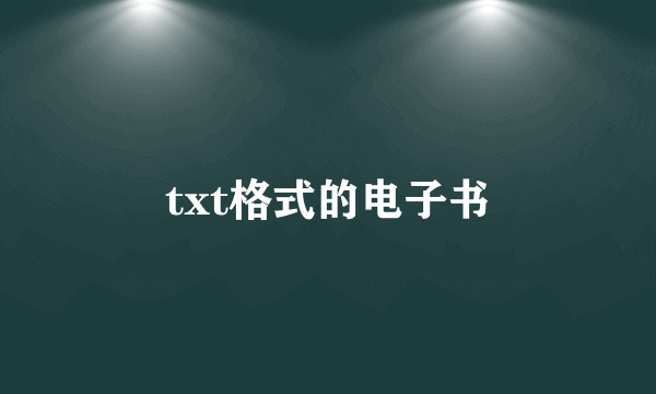 txt格式的电子书