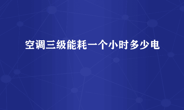 空调三级能耗一个小时多少电