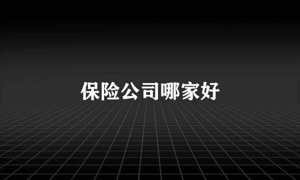 保险公司哪家好