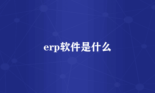 erp软件是什么