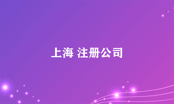 上海 注册公司