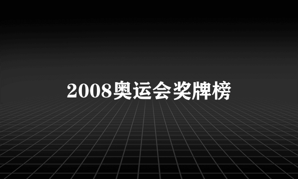 2008奥运会奖牌榜