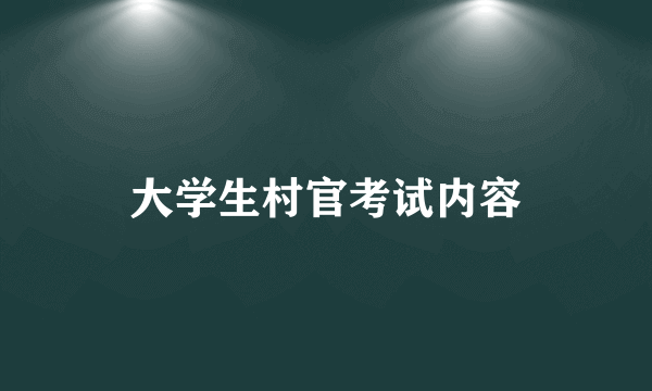 大学生村官考试内容