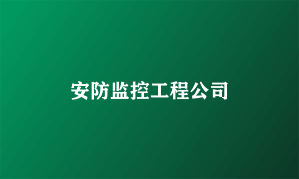 安防监控工程公司