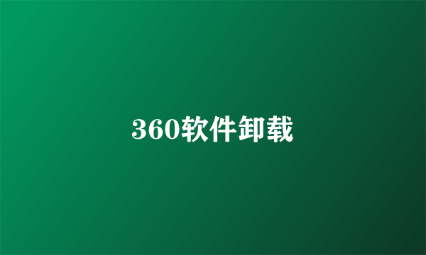 360软件卸载