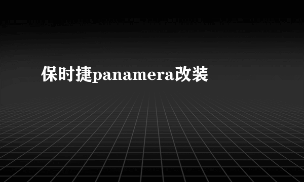 保时捷panamera改装