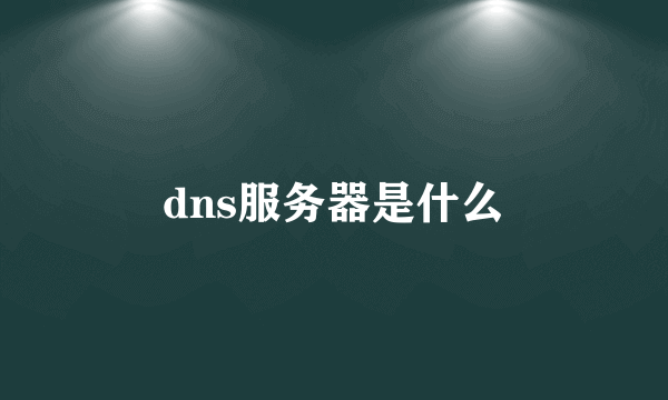 dns服务器是什么