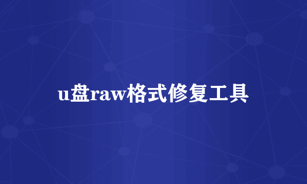 u盘raw格式修复工具