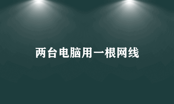 两台电脑用一根网线