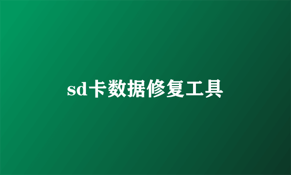 sd卡数据修复工具